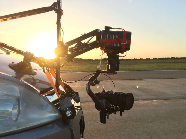Camera car mount for filming services in Italy