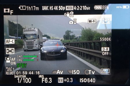 Riprese video di veicoli in movimento